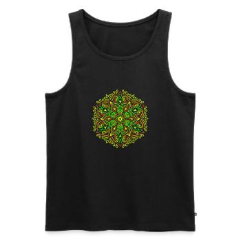 Feu Lotus Mandala - Débardeur bio Premium Homme - noir - Devant - Michal (187cm)