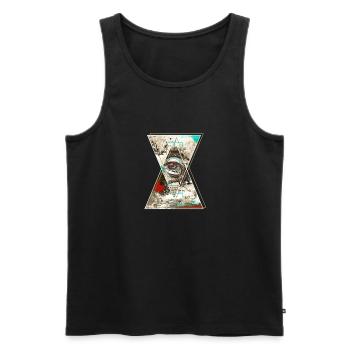 Eye Triangle Abstract - Men's Premium Organic Tank Top - black - Front - AI Model Male 178 light (178cm)