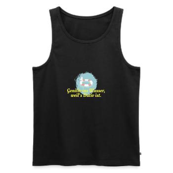 Genitiv Wasser Dativ - Männer Premium Bio Tank Top - Schwarz - Vorne - AI Model Male 178 light (178cm)