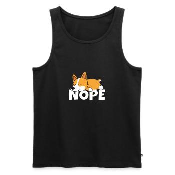 Nope Welsh Corgi Hund Faul Faulpelz Geschenkidee - Männer Premium Bio Tank Top - Schwarz - Vorne - AI Model Male 178 light (178cm)