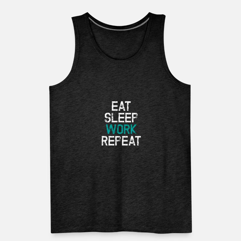 Spis søvn arbeid gjenta arbeid Workaholic gave Premium økologisk Tanktop for menn