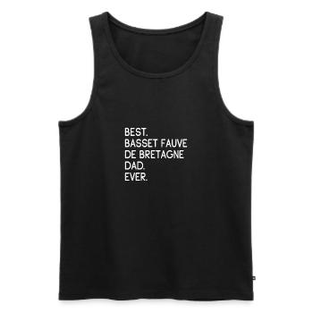 Basset Fauve de Bretagne - Men's Premium Organic Tank Top - black - Front - AI Model Male 178 light (178cm)