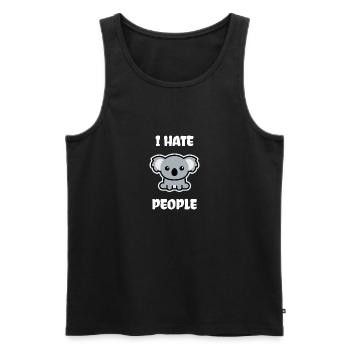 Koala Bear I Hate People - Débardeur bio Premium Homme - noir - Devant - Michal (187cm)
