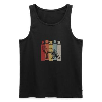 Foxes Retro - Männer Premium Bio Tank Top - Schwarz - Vorne - AI Model Male 178 light (178cm)