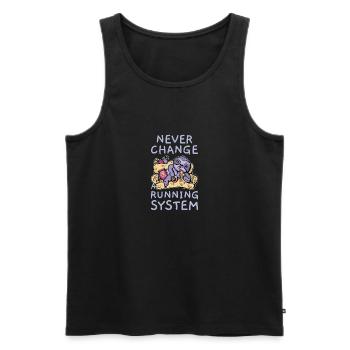 Never Change A Running System Fast Food Faultier - Männer Premium Bio Tank Top - Schwarz - Vorne - Michal (187cm)