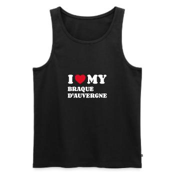 J’aime mon braque d’Auvergne - Débardeur bio Premium Homme - noir - Devant - Michal (187cm)