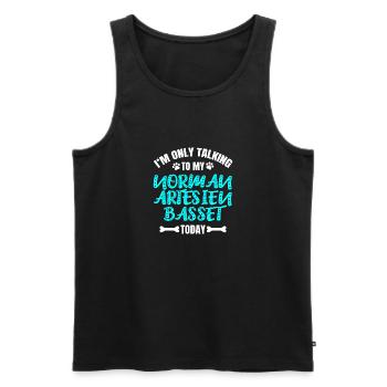 Norman Artesien Basset - Männer Premium Bio Tank Top - Schwarz - Vorne - Michal (187cm)