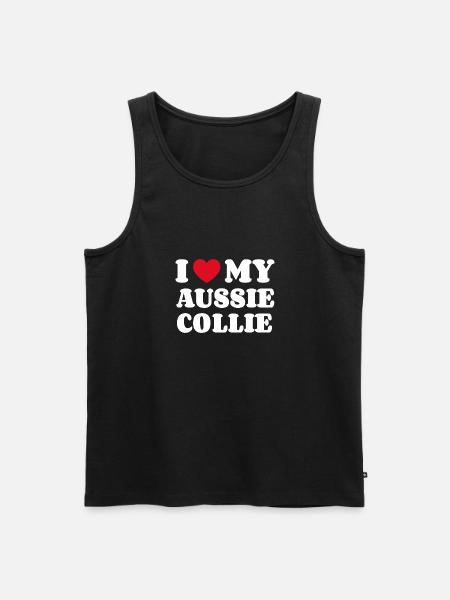I Love My Aussie Collie - Men's Premium Organic Tank Top - black
