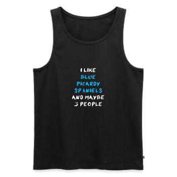 Blue Picardy Spaniel - Men's Premium Organic Tank Top - black - Front - AI Model Male 178 light (178cm)