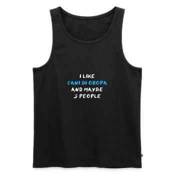 Cane di Oropa - Men's Premium Organic Tank Top - black - Front - AI Model Male 178 light (178cm)