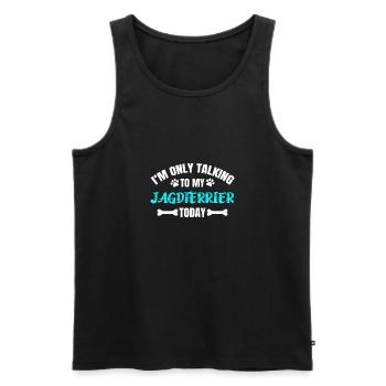 Jagdterrier - Männer Premium Bio Tank Top - Schwarz - Vorne - AI Model Male 178 light (178cm)