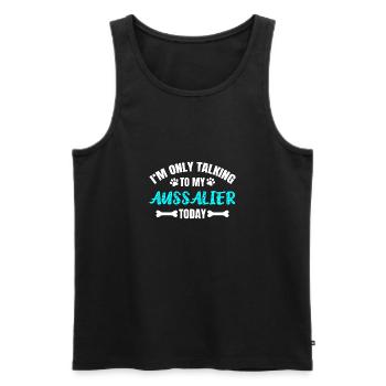 Aussalier - Men's Premium Organic Tank Top - black - Front - Michal (187cm)