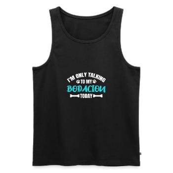 Bodacion - Men's Premium Organic Tank Top - black - Front - Michal (187cm)