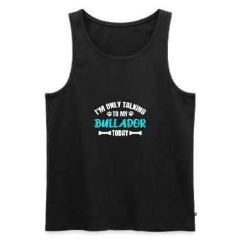 Bullador - Men's Premium Organic Tank Top - black - Front - Michal (187cm)