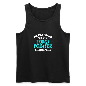 Corgi Pointer - Männer Premium Bio Tank Top - Schwarz - Vorne - AI Model Male 178 light (178cm)
