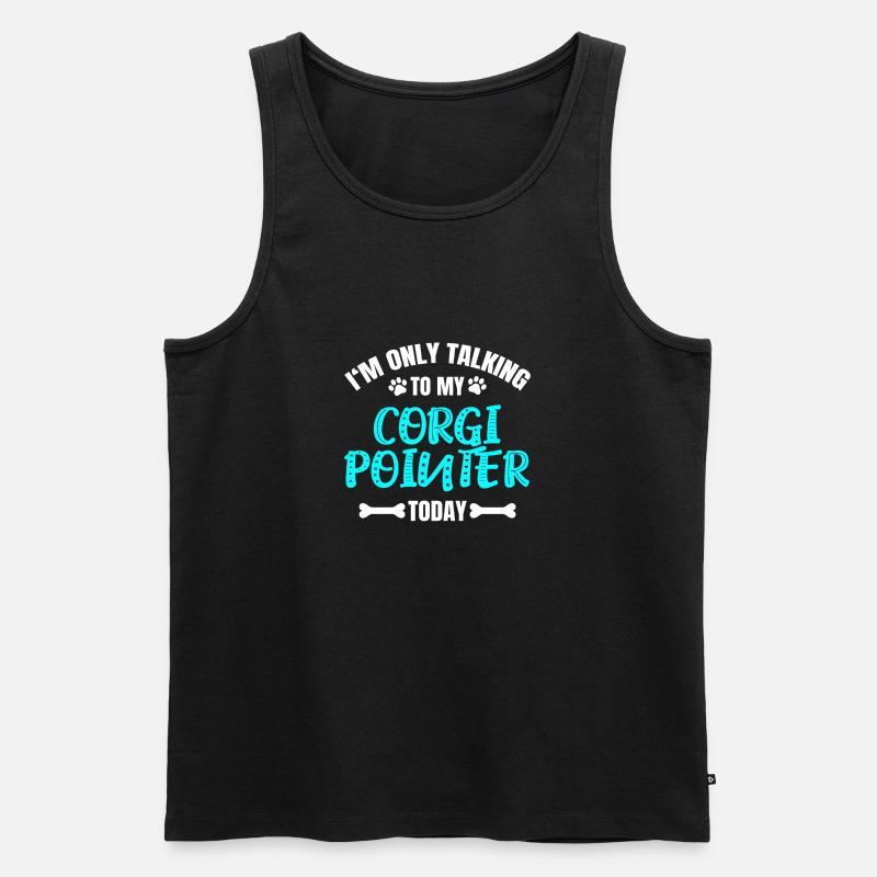 Corgi Pointer - Männer Premium Bio Tank Top - Schwarz