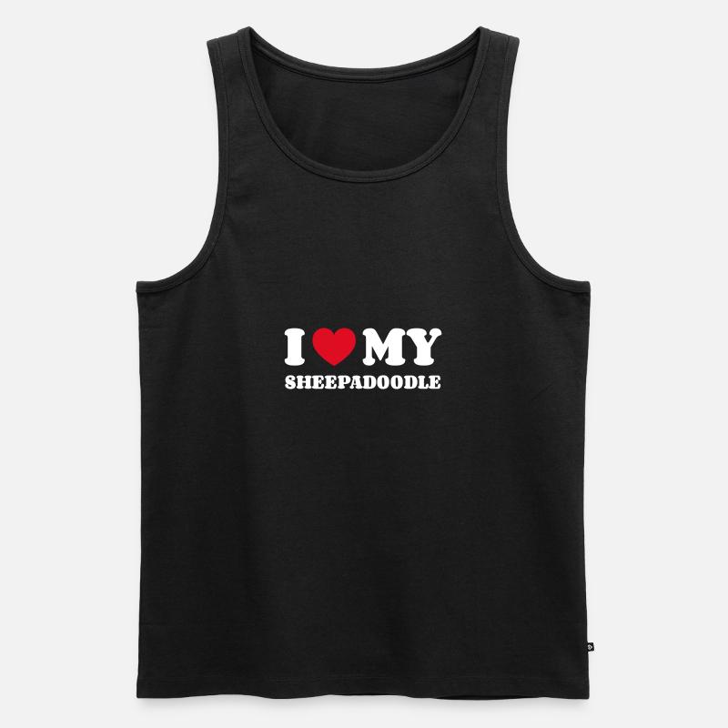 J’aime mon Sheepadoodle - Débardeur bio Premium Homme - noir