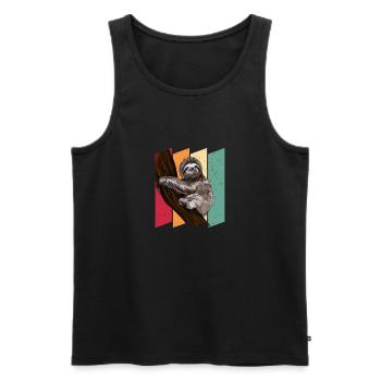Sloth Vintage - Débardeur bio Premium Homme - noir - Devant - Michal (187cm)