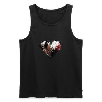 Herz Farbtropfen Bunt - Männer Premium Bio Tank Top - Schwarz - Vorne - AI Model Male 178 light (178cm)