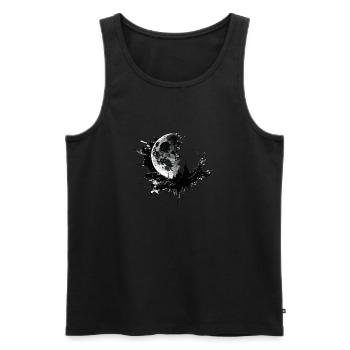 Moon Graffiti Black - Men's Premium Organic Tank Top - black - Front - Michal (187cm)