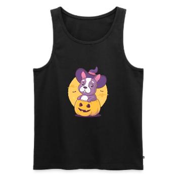 Frenchie Halloween - Débardeur bio Premium Homme - noir - Devant - Michal (187cm)