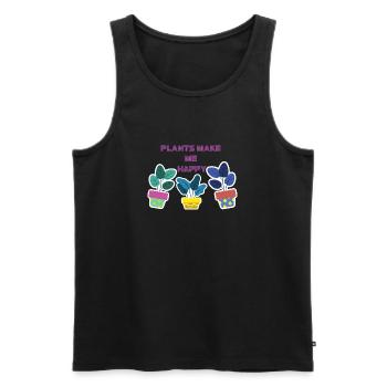 Plants make me happy - Men's Premium Organic Tank Top - black - Front - AI Model Male 178 light (178cm)