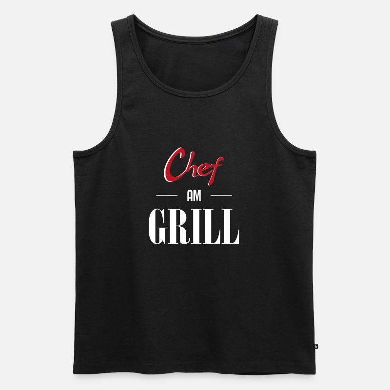 Chef am Grill - Männer Premium Bio Tank Top - Schwarz