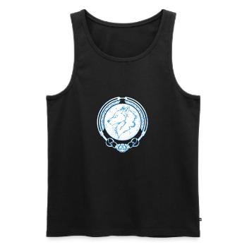 Fenris Wolf - Männer Premium Bio Tank Top - Schwarz - Vorne - AI Model Male 178 light (178cm)