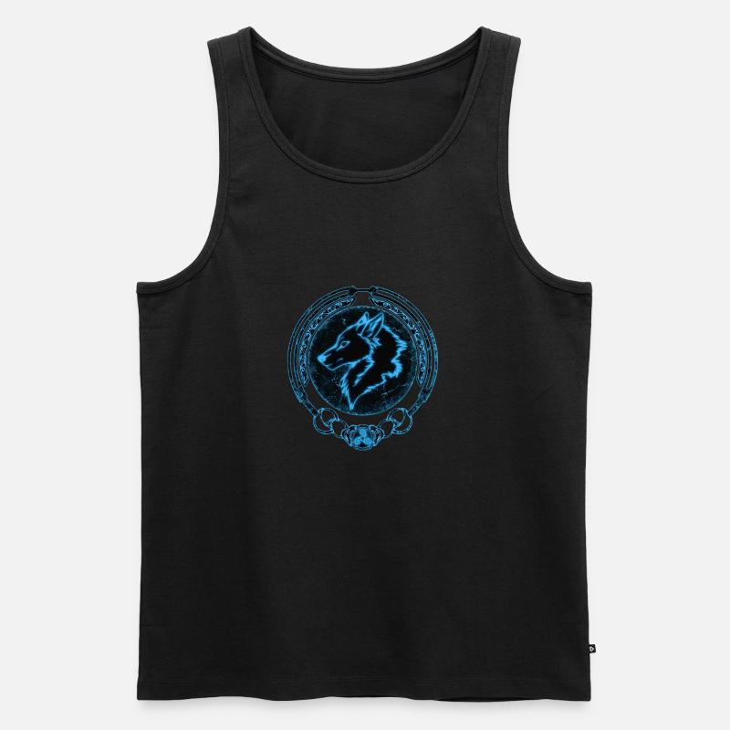 Fenris Wolf - Männer Premium Bio Tank Top - Schwarz