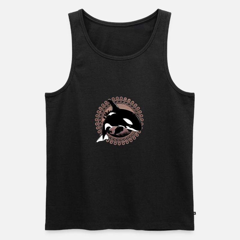 Orca Killerwal - Männer Premium Bio Tank Top - Schwarz