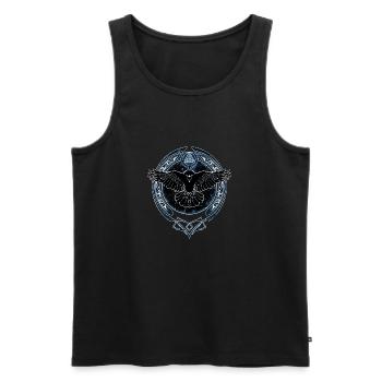 Valknut Rabe - Männer Premium Bio Tank Top - Schwarz - Vorne - AI Model Male 178 light (178cm)
