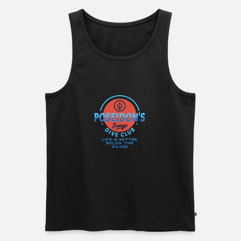 Poseidon - Männer Premium Bio Tank Top - Schwarz