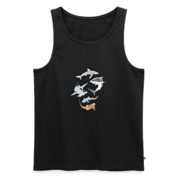 Haifische - Männer Premium Bio Tank Top - Schwarz - Vorne - AI Model Male 178 light (178cm)