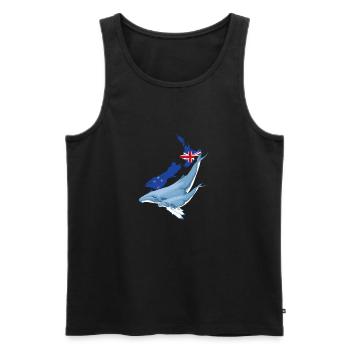 Buckelwal Neuseeland - Männer Premium Bio Tank Top - Schwarz - Vorne - AI Model Male 178 light (178cm)