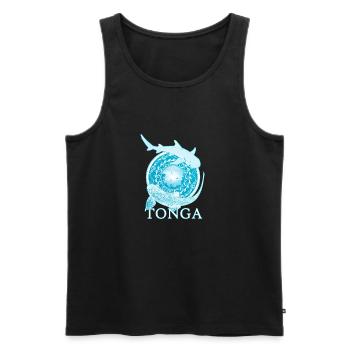 Tonga Zebrahai Weißspitzenriffhai - Männer Premium Bio Tank Top - Schwarz - Vorne - AI Model Male 178 light (178cm)