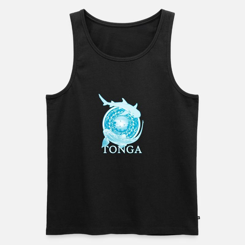 Tonga Zebrahai Weißspitzenriffhai - Männer Premium Bio Tank Top - Schwarz