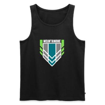 Mountain bike - Men's Premium Organic Tank Top - black - Front - AI Model Male 178 light (178cm)