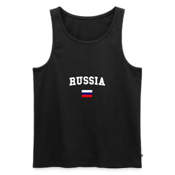 RUSSIA - Men's Premium Organic Tank Top - black - Front - AI Model Male 178 light (178cm)