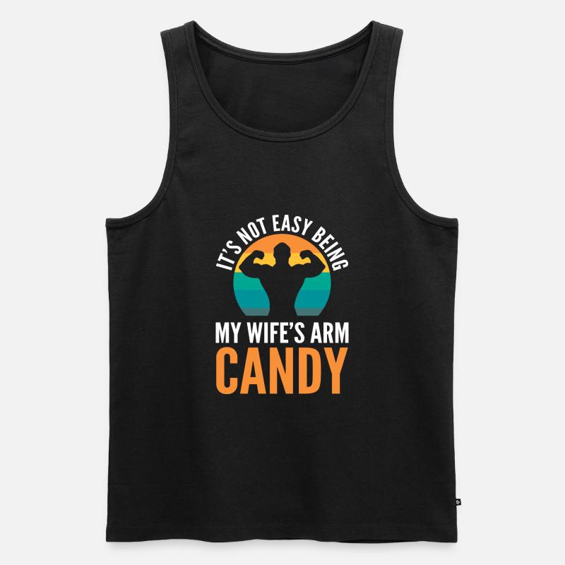Arm Candy Ehemann - Männer Premium Bio Tank Top - Schwarz