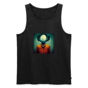Psychedelic Head - Men's Premium Organic Tank Top - black - Front - AI Model Male 178 light (178cm)