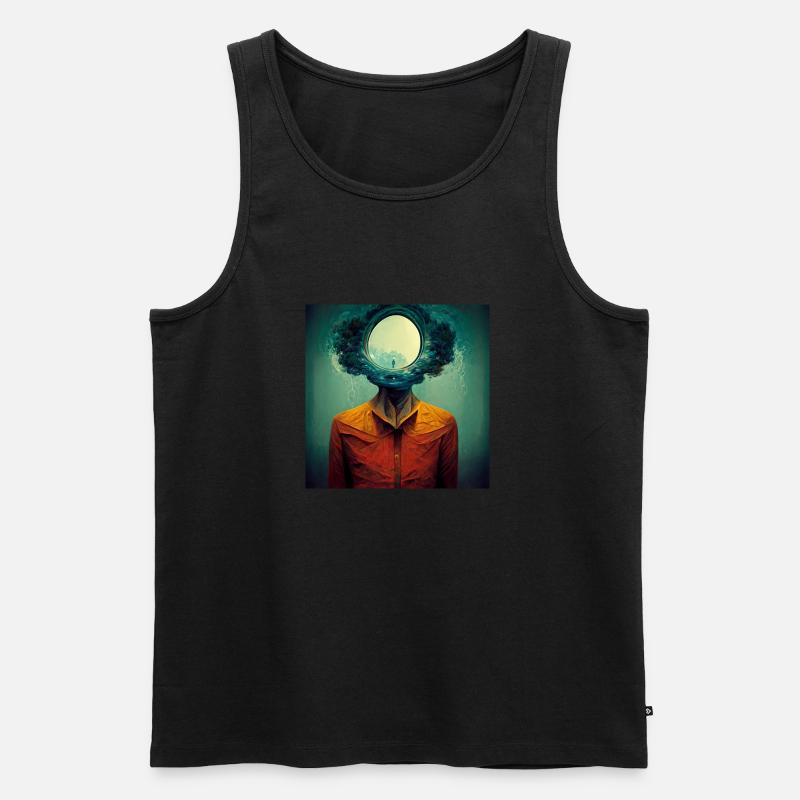 Psychedelic Head - Männer Premium Bio Tank Top - Schwarz