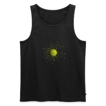 Balle de TENNIS - Débardeur bio Premium Homme - noir - Devant - AI Model Male 178 light (178cm)