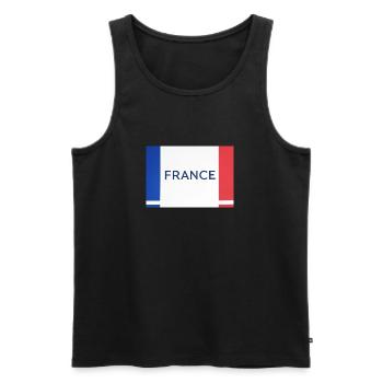 France - Débardeur bio Premium Homme - noir - Devant - AI Model Male 178 light (178cm)