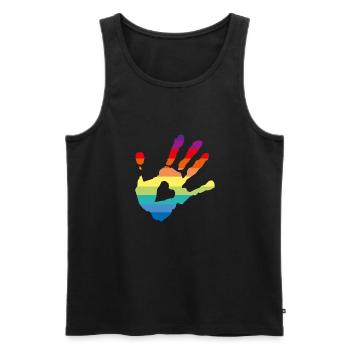 pride - pace - Men's Premium Organic Tank Top - black - Front - AI Model Male 178 light (178cm)
