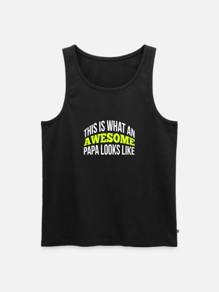 Papa - Men's Premium Organic Tank Top - black
