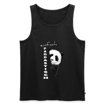 Panda Bär einfach pandastisch cool lustig Geschenk - Männer Premium Bio Tank Top - Schwarz - Vorne - Michal (187cm)