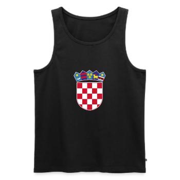 Moja Domovina- Wappen Kroatien - Männer Premium Bio Tank Top - Schwarz - Vorne - AI Model Male 178 light (178cm)