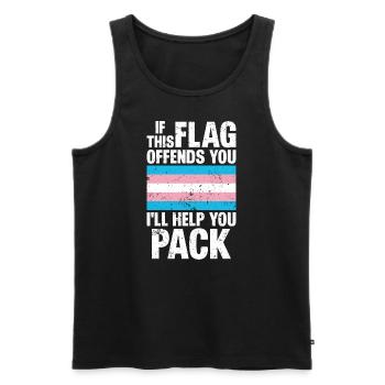 trans tif diese Flagge beleidigt dich Ich helfe dir beim Packen - Männer Premium Bio Tank Top - Schwarz - Vorne - AI Model Male 178 light (178cm)