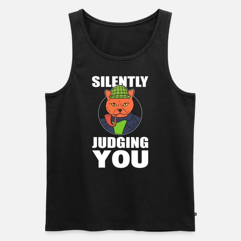 Silently Judging You Privatdetektiv - Männer Premium Bio Tank Top - Schwarz