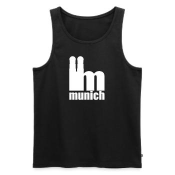 Servus - Greetings from Munich - Frauenkirche - Men's Premium Organic Tank Top - black - Front - AI Model Male 178 light (178cm)
